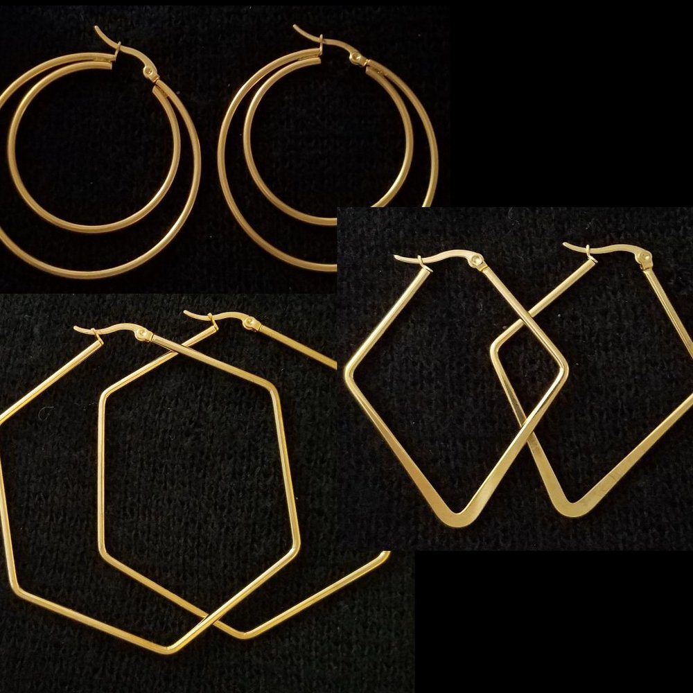 3 for $12 Earrings HUGE HOOP Modern NWOT